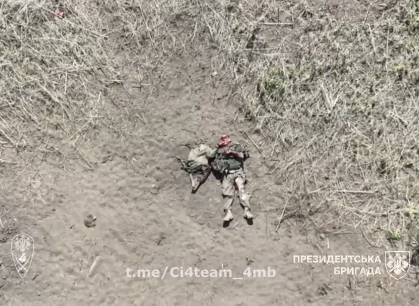 Russian soldier blows grenade after being hit by FPV drone