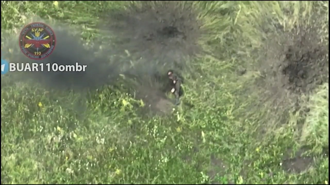 Wounded Russian unsuccessfully (at first) attempts suicide by grenade after being left behind by comrades