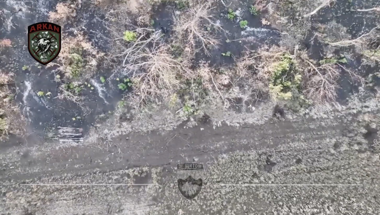 Russian soldier appears to blow himself up moment before drone dropped grenade hits him