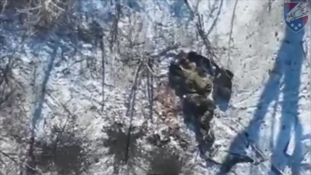 After taking direct hit from drone dropped grenade, Russian soldier immediately blows himself up with his own grenade