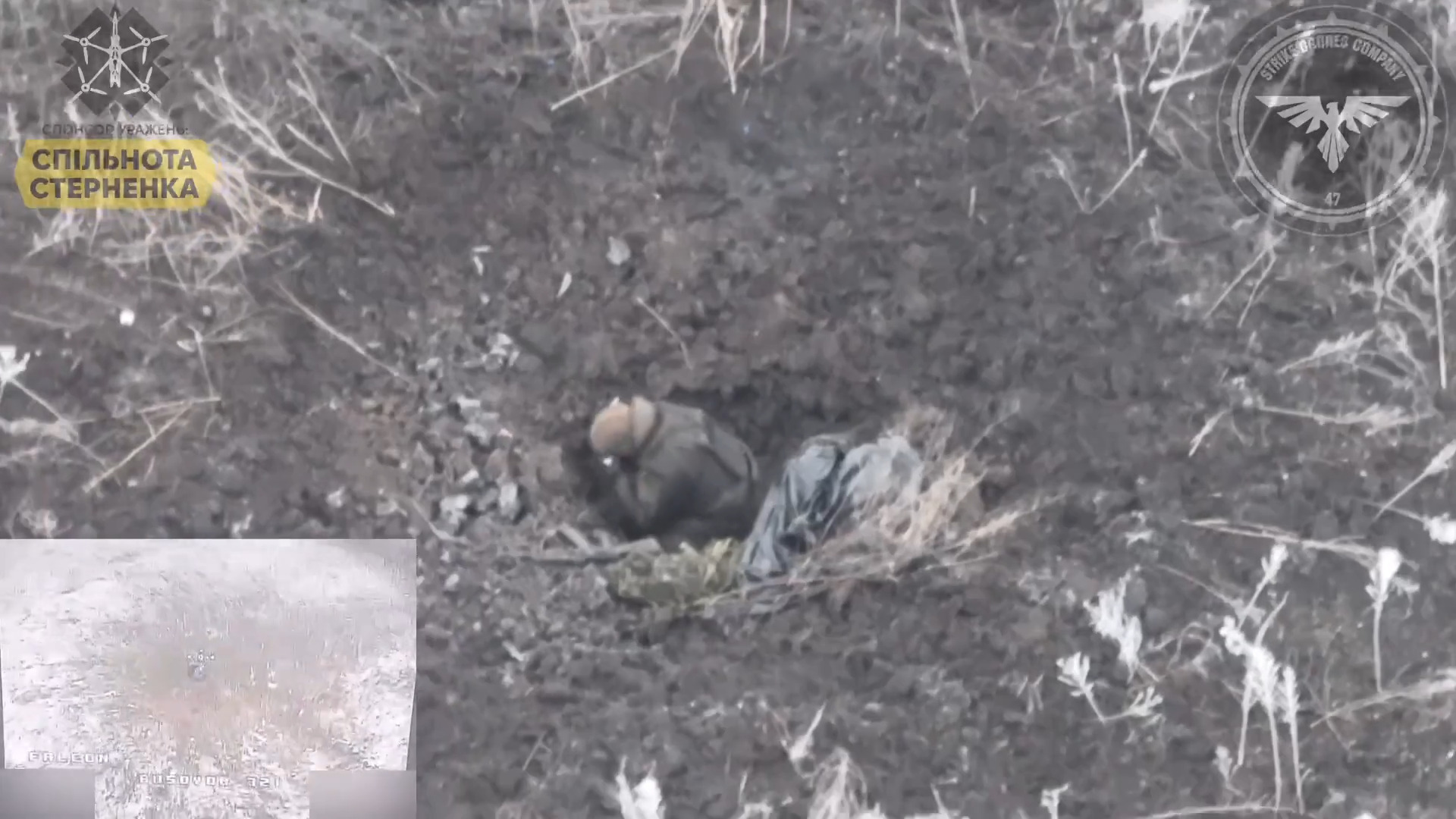 Russian soldier commits suicide with two hand grenades after being hit with FPV drone. He prepares them before the drone strikes