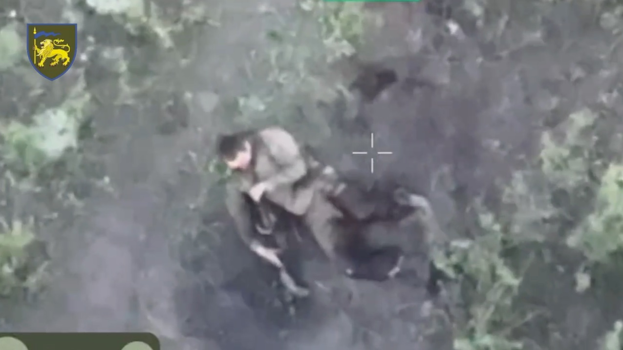 Russian soldier shoots himself in the head after being struck by several drone dropped grenades
