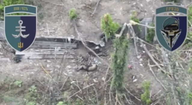 Russian soldier blows himself up next to his trench